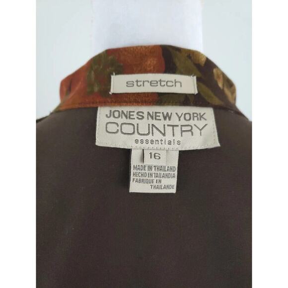 Jones New York Country Essentials Button Up Floral Jacket Women Size 16 Unlined. - Picture 8 of 15